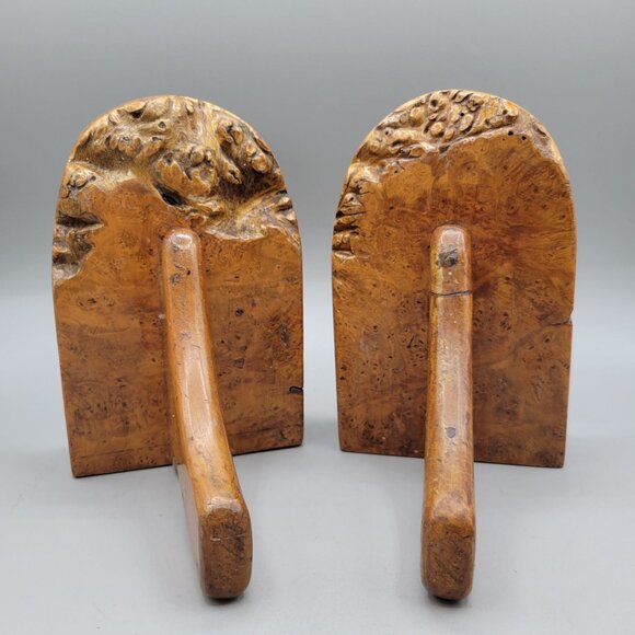 Handcrafted Burlwood Bookends Birdseye Maple Live Edge Natural Grain and Texture - Picture 2 of 8